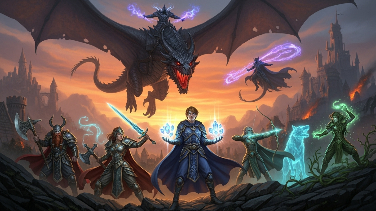 História de fantasia com bruxos e dragões