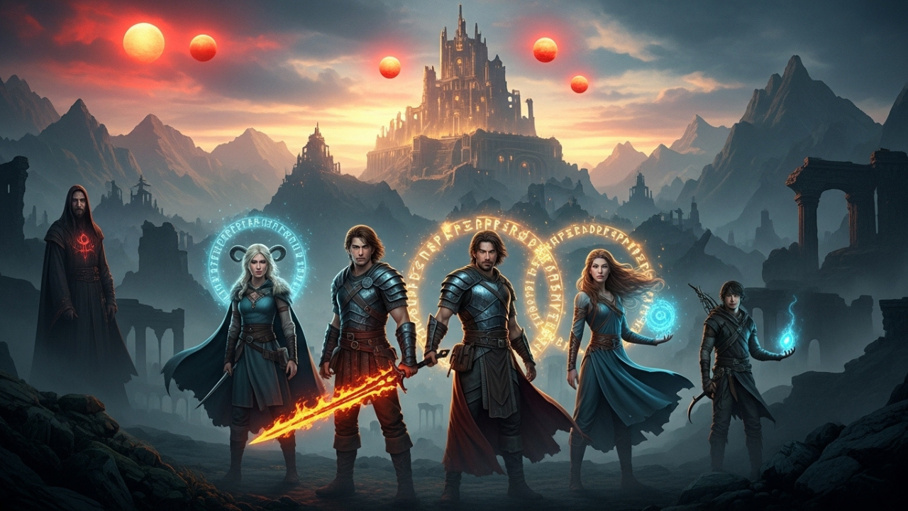 História sobre profecia e heróis em mundos de fantasia